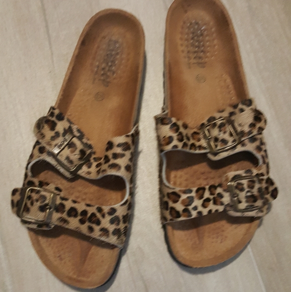 biostep leopard sandals